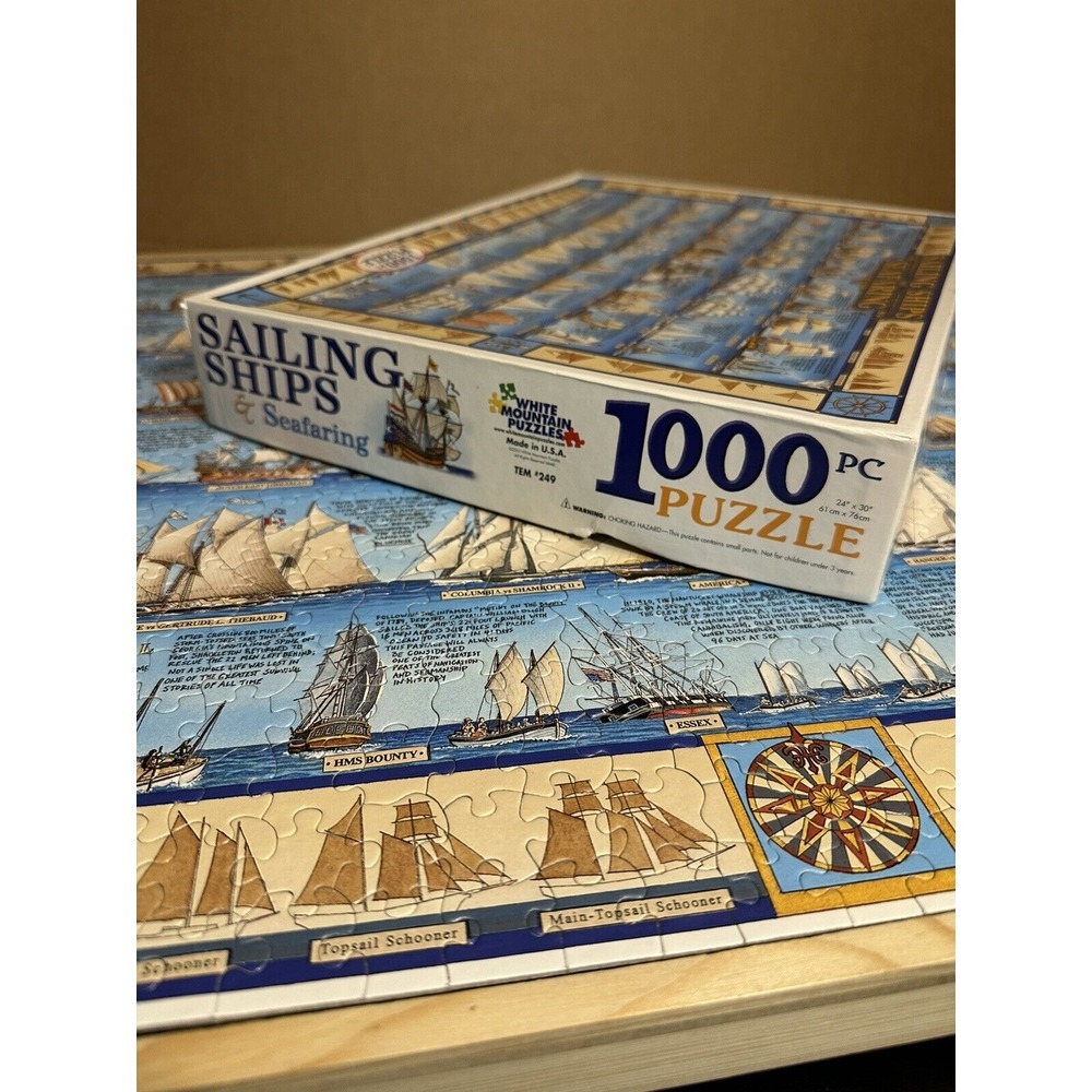 WHITE MOUNTAIN Puzzles "Sailing Ships and Seafaring", COMPLETE 1000 PC 2003 - Picture 5 of 6